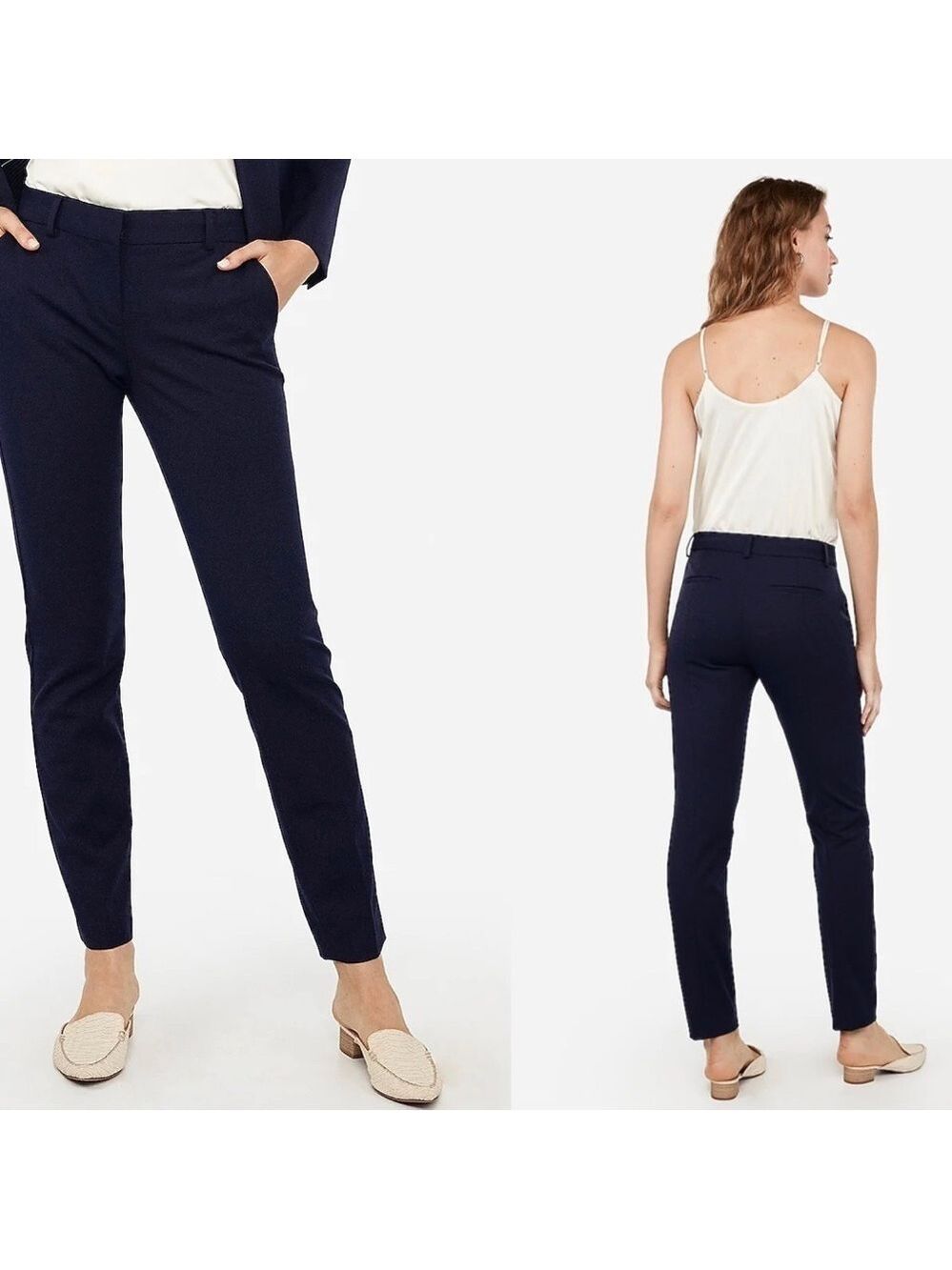 Express navy blue columnist ankle pants Sz 8R